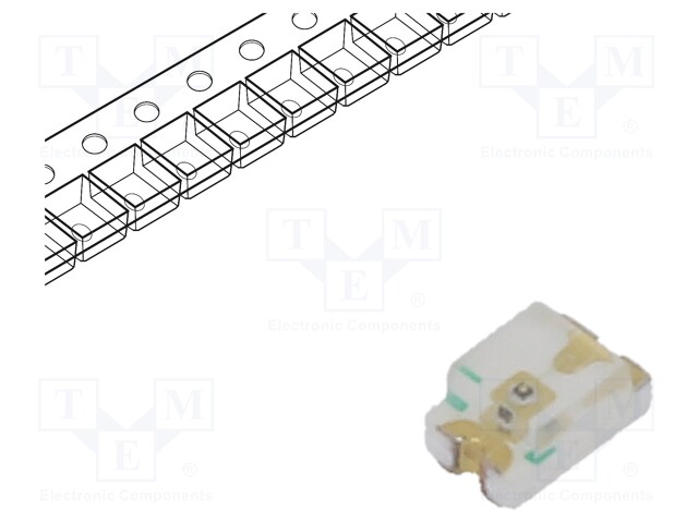 LED - VIHREÄ - SMD - 0805 - 23MCD - 2÷2,4VDC - 2X1,25X1MM - 140° - 20MA - 60MW - Pintaliitos LED - SML-LX0805SUGC-TR - 1