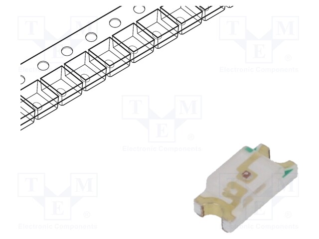 LED - PUNAINEN - SMD - 1206 - 9MCD - 2÷2,4VDC - 3,2X1,5X1MM - 130° - 20MA - Pintaliitos LED - SML-LX1206IC-TR - 1