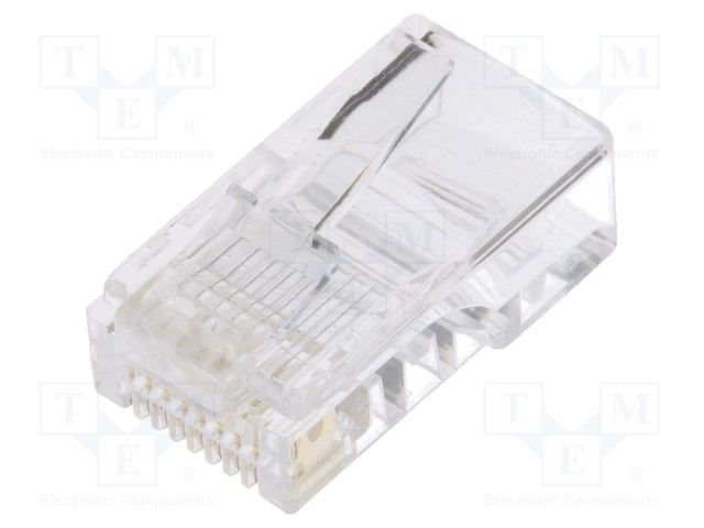 LIITIN: RJ45 - PISTOKE - PIN: 8 - 8P8C - JOHTOON - IDC,PURISTUS - RJ liittimet - RJ458P8CR - 1