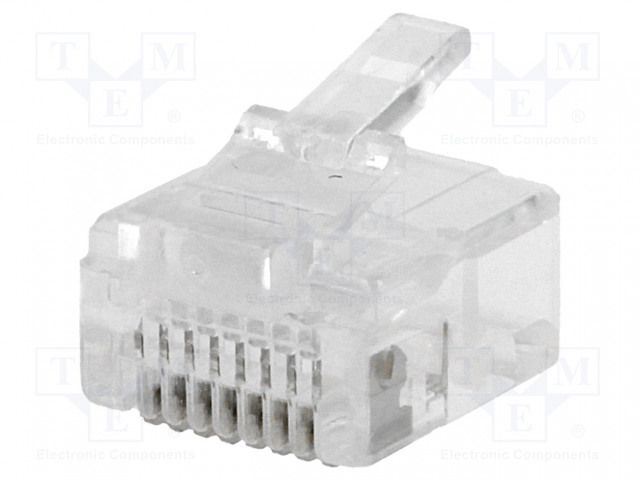 LIITIN: RJ45 - PISTOKE - PIN: 8 - LYHYET - 8P8C - JOHTOON - IDC,PURISTUS - RJ liittimet - RJ45WK-R - 1