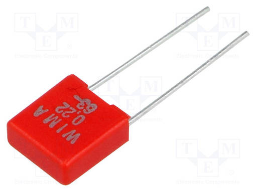 POLYESTERIKONDENSAATTORI - 220NF - UTOIMINTA: 63VDC - 40VAC - 5MM - Muovikondensaattorit - MKS02-220N63-5-R - 1