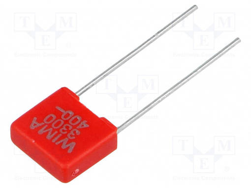 POLYESTERIKONDENSAATTORI - 3,3NF - 200VAC - 400VDC - 5MM - ±5% - MKT - Muovikondensaattorit - FKS2-3.3N400-5-R - 1