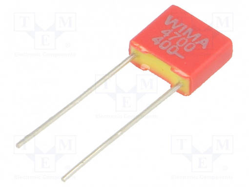 POLYESTERIKONDENSAATTORI - 4,7NF - 200VAC - 400VDC - 5MM - ±5% - MKT - Muovikondensaattorit - FKS2-4.7N400-5-R - 1