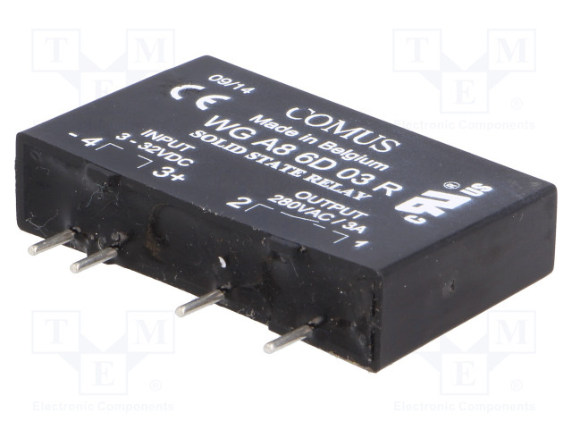 RELE: PUOLIJOHDE - 3÷32VDC - 3A - 48÷280VAC - WGA8 - 1-VAIHEINEN - Puolijohdereleet - WGA8-6D03R - 1