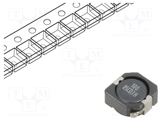 SMD KURISTIN 10,1UH - ITOIMINTA: 4,8AOHM - ±30% - Kuristimet - DR1050-100-R - 1