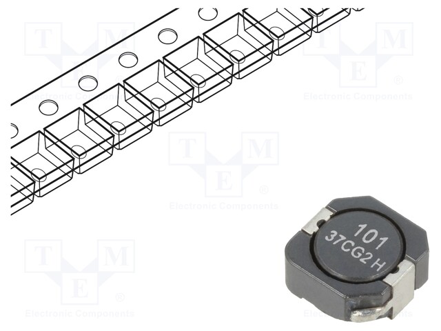 SMD KURISTIN 97,5UH - ITOIMINTA: 1,52A - R:OHM - ±30% - Kuristimet - DR1050-101-R - 1