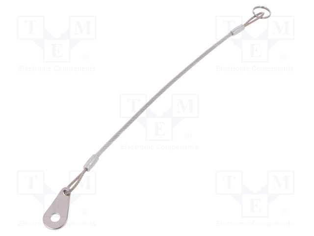 RETAINING CABLE - WITH MOUNTING TAB AND KEY RING - PLATING: PVC - Sokat ja turvatapit - GN111.2-200-14B-TR - 1