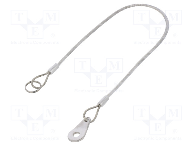 RETAINING CABLE - WITH MOUNTING TAB AND KEY RING - PLATING: PVC - Sokat ja turvatapit - GN111.2-320-14B-TR - 1