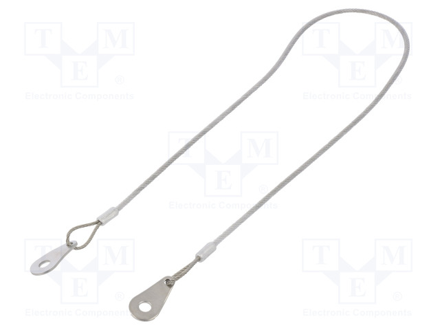 RETAINING CABLE - WITH 2 MOUNTING TABS - PLATING: PVC - 500MM - Sokat ja turvatapit - GN111.2-500C-TR - 1