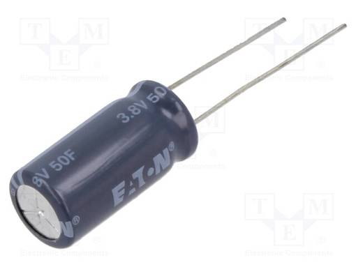 SUPERKONDENSAATTORI - THT - 50F - 2,2÷3,8VDC - ±20% - Ø10,5X22MMOHM - Superkondensaattorit - HS1020-3R8506-R - 1