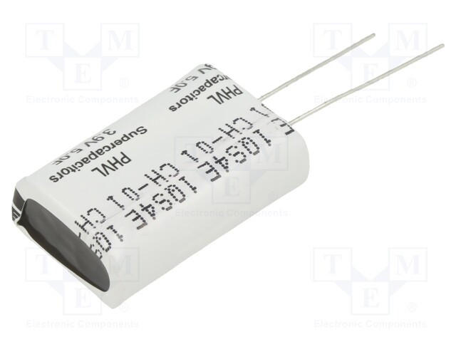SUPERKONDENSAATTORI - THT - 5F - 3,9VDC - -10÷30% - 11X21,3X32,5MM - Superkondensaattorit - PHVL-3R9V505-R - 1
