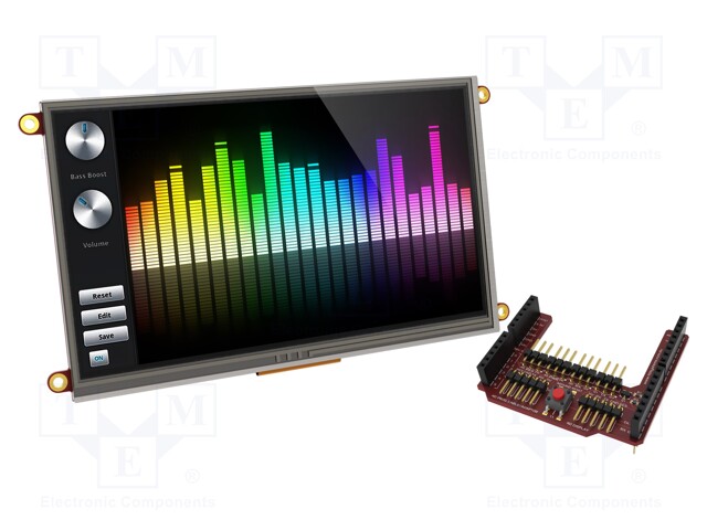 TFT NÄYTTÖ - 7" - 800X480 - NÄYTÖN ULKOMITAT: 154,1X85,9MM - ULCD - Arduino mikrokontrollerit - ULCD-70DT-AR - 1