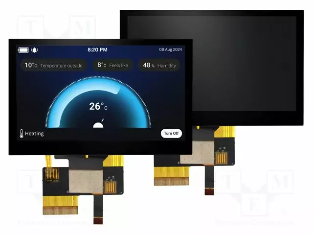 TFT NÄYTTÖ - 4,3" - 480X272 - VALAISTUS: LED - 105,5X67,2MM - RGB - TFT-näytöt - 4DLCD-43-CT-R - 1