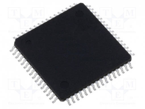 IC: ARM-MIKROOHJAIN - TQFP64 - 1,68÷3,6VDC - ULK.KATK: 48 - CMP: 2 - ARM 32-bit sarja - ATSAM4LS8BA-AUR - 1