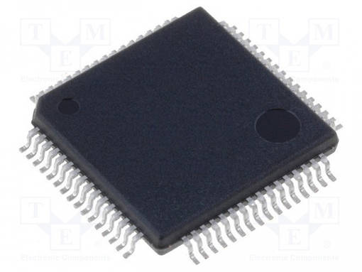 IC: ARM-MIKROOHJAIN - LQFP64 - 1,62÷3,6VDC - ULK.KATK: 47 - CMP: 1 - ARM 32-bit sarja - ATSAM4S8BA-AUR - 1