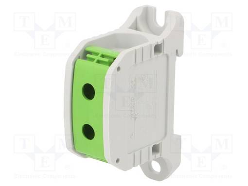 LIITIN: KISKO-50MM2 - NAVAT: 1 - PURISTIMET: 2 - VIHREÄ - STB - TS35 - 1KV - Kiskoliittimet - STB50GR - 1