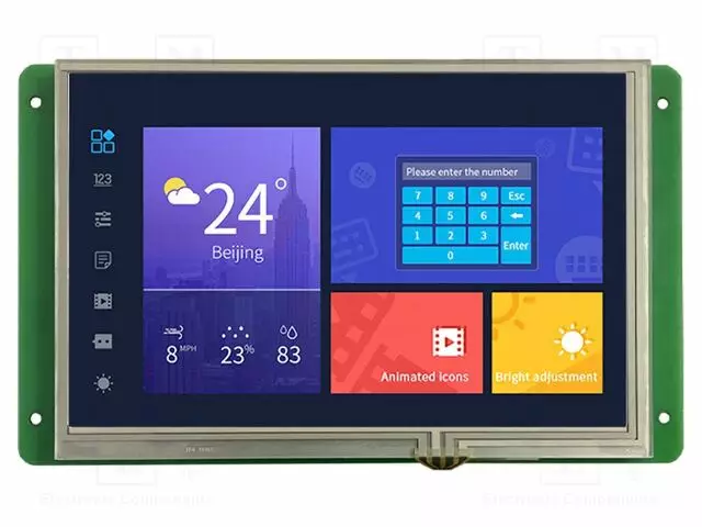 TFT NÄYTTÖ - 7" - 1280X800 - VALAISTUS: LED - 32MBFLASH - RGB - 200CD/M2 - Älykkäät näytöt - DMG12800T070-01WTR - 1