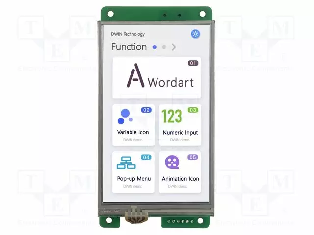 TFT NÄYTTÖ - 4,3" - 480X800 - VALAISTUS: LED - 16MBFLASH - RGB - 250CD/M2 - Älykkäät näytöt - DMG80480C043-02WTR - 1