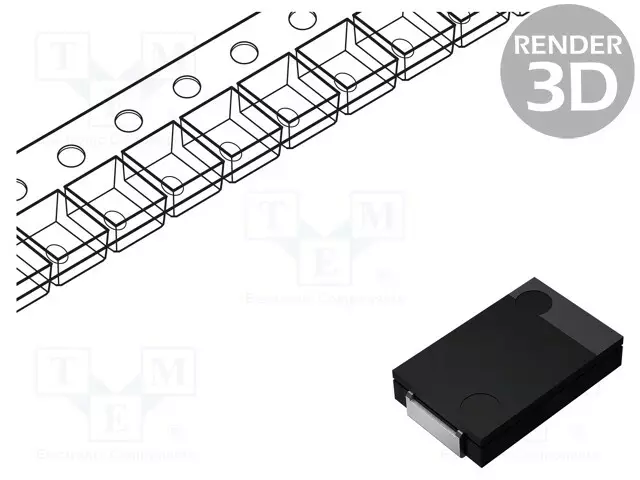 KONDENSAATTORI: POLYMEERI-LOW ESR - 68UF - 16VDC - SMD - CX - ±20% - SMD-polymeerikondensaattorit - EEFCX1C680R - 1