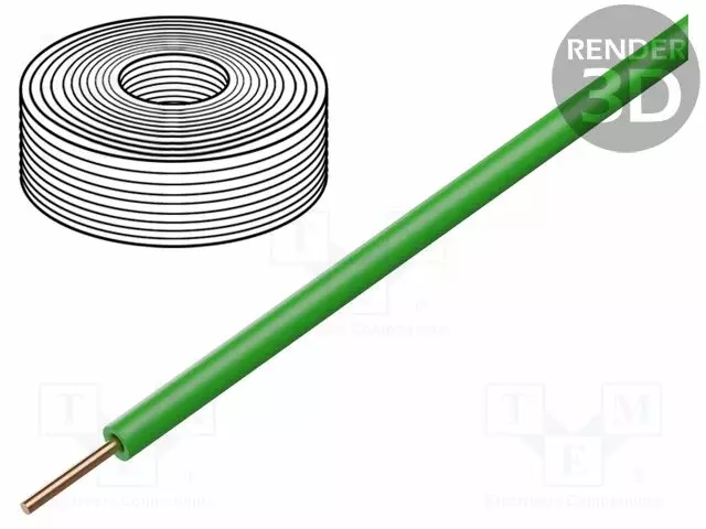 JOHTO - H05V-U - 0,75MM2 - RAUTACU - PVC - VIHREÄ - 300V,500V - Monisäikeiset asennuskaapelit - H05V-U-075-GR - 1