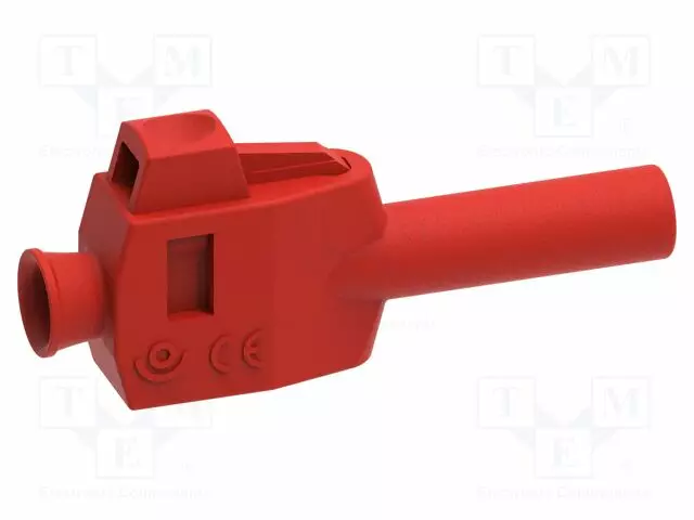 LABORATORY CONNECTOR: 4MM BANANA - PLUG - 20A - PUNAINEN - INSULATED - 54MM - Banaaniliittimet 4mm - PJP1068-PRO-R - 1