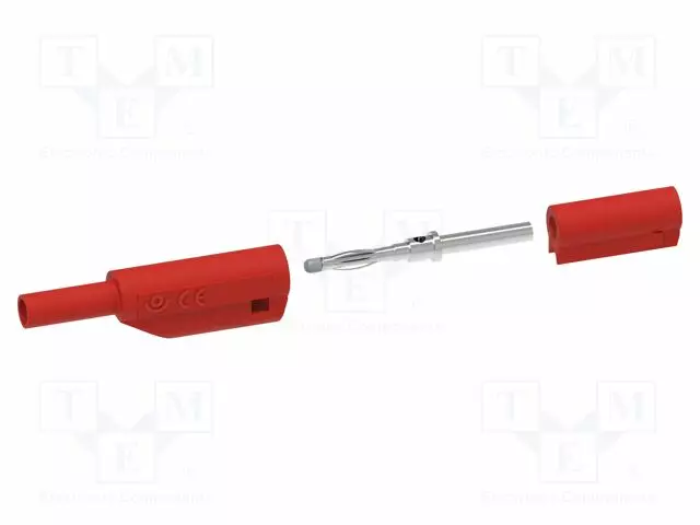 LABORATORY CONNECTOR: 2MM BANANA - PLUG - PUNAINEN - Banaaniliittimet 4mm - PJP226-IEC-R - 1