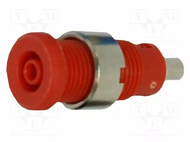 LABORATORY CONNECTOR: 2MM BANANA - SOCKET - PUNAINEN - INSULATED - Banaanijatkoliittimet - PJP228-3-C-R - 1
