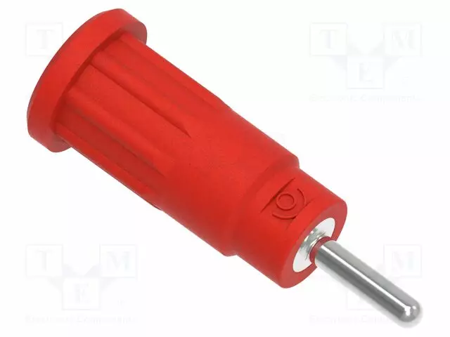 LABORATORY CONNECTOR: 2MM BANANA - SOCKET - PUNAINEN - PLUG PIN 2MMX9MM - Banaanijatkoliittimet - PJP229-1-R - 1