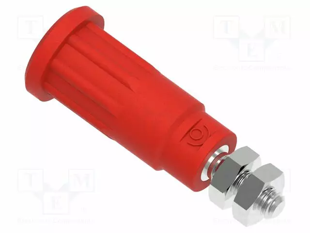 LABORATORY CONNECTOR: 2MM BANANA - SOCKET - 10A - 28.3MM - PUNAINEN - M3 - Banaanijatkoliittimet - PJP229-4-R - 1