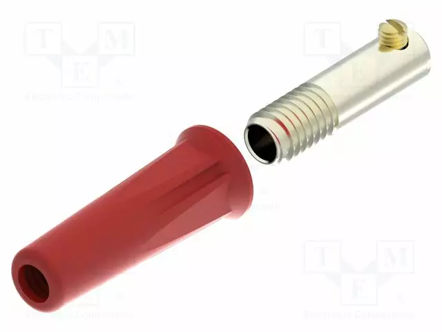 LABORATORY CONNECTOR: 4MM BANANA - SOCKET - 30VAC - 60VDC - 36A - PUNAINEN - Banaanijatkoliittimet - PJP3030-C-R - 1