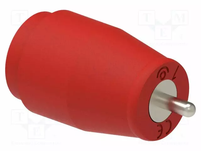 LABORATORY CONNECTOR: 4MM BANANA - SOCKET - 25A - PUNAINEN - NICKEL PLATED - Banaanijatkoliittimet - PJP3223PCB-R - 1