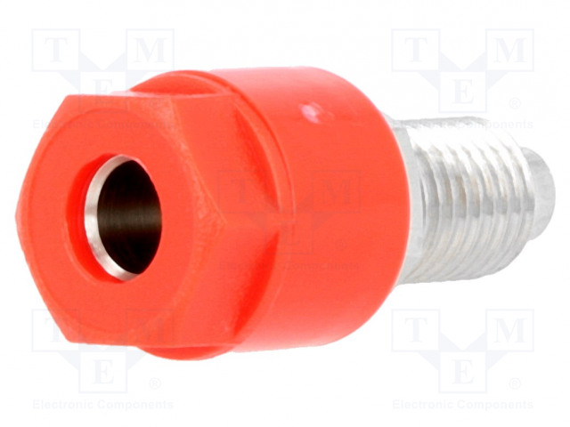 LABORATORY CONNECTOR: 4MM BANANA - SOCKET - 30VAC - 60VDC - 36A - PUNAINEN - Banaanijatkoliittimet - PJP3230-I-R - 1