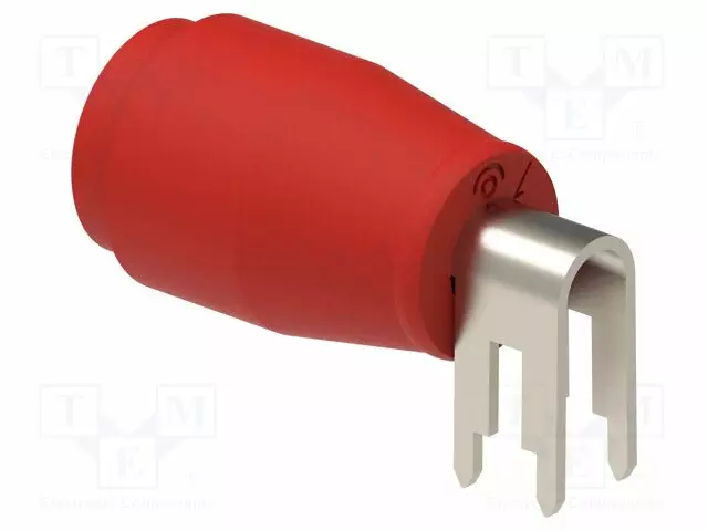 LABORATORY CONNECTOR: 4MM BANANA - SOCKET - 25A - PUNAINEN - NICKEL PLATED - Banaanijatkoliittimet - PJP3263SPCTPCB-R - 1