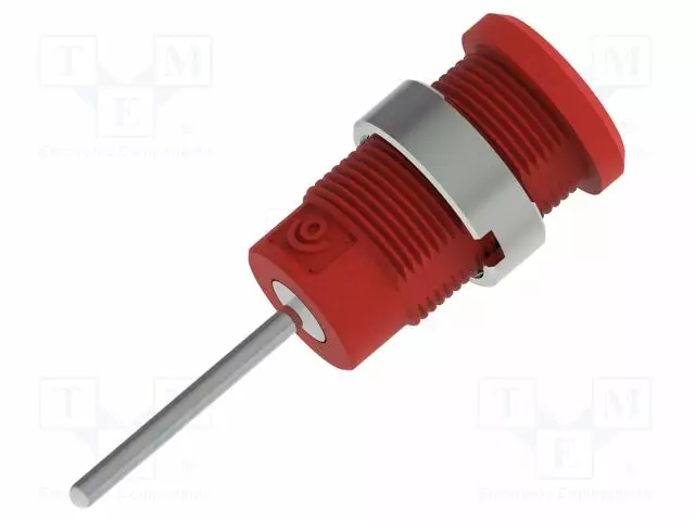 LABORATORY CONNECTOR: 4MM BANANA - SOCKET - PUNAINEN - NICKEL PLATED - Banaanijatkoliittimet - PJP3269-C-R - 1