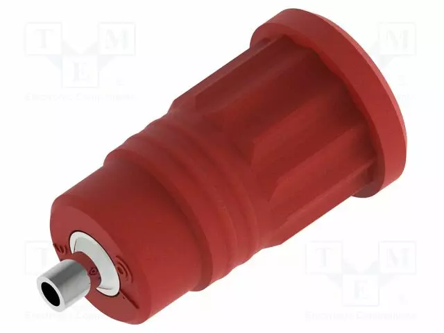 LABORATORY CONNECTOR: 4MM BANANA - SOCKET - 25A - PUNAINEN - NICKEL PLATED - Banaanijatkoliittimet - PJP3290-R - 1