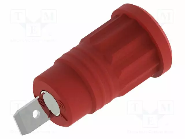 LABORATORY CONNECTOR: 4MM BANANA - SOCKET - 36A - PUNAINEN - NICKEL PLATED - Banaanijatkoliittimet - PJP3294-R - 1