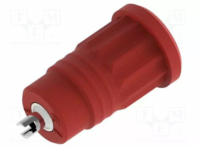 LABORATORY CONNECTOR: 4MM BANANA - SOCKET - 25A - PUNAINEN - NICKEL PLATED - Banaanijatkoliittimet - PJP3295-R - 1