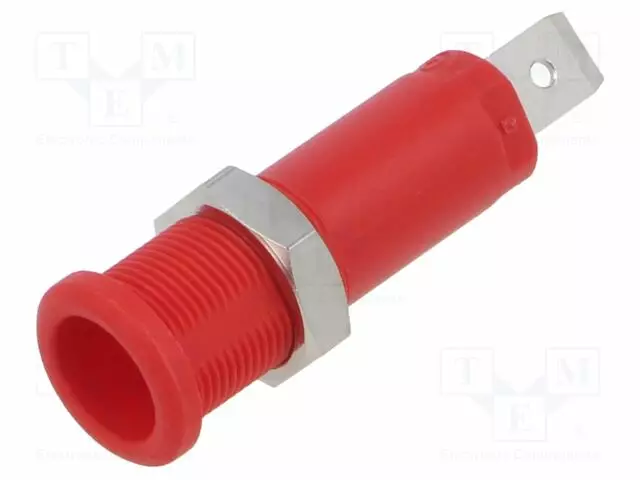 LABORATORY CONNECTOR: 4MM BANANA - SOCKET - 5KV - 10A - PUNAINEN - Banaanijatkoliittimet - PJP5266-HT-C-R - 1