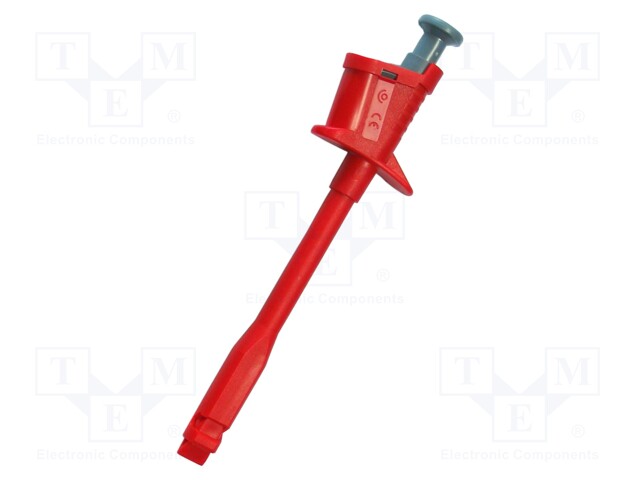 MITTAUSKOUKKU - TERÄINEN - 6A - 60VDC - PUNAINEN - LIITOKSET: MESSINKI - Testauskoukut - PJP6003-R - 1