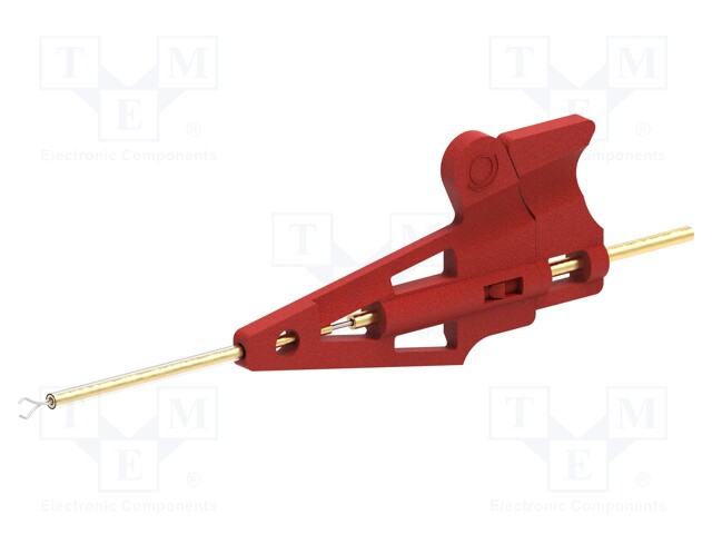MITTAUSKOUKKU - PIHTIMÄINEN - 500MA - 60VDC - PUNAINEN - 0,8MM - 30VAC - Testauskoukut - PJP6800-R - 1