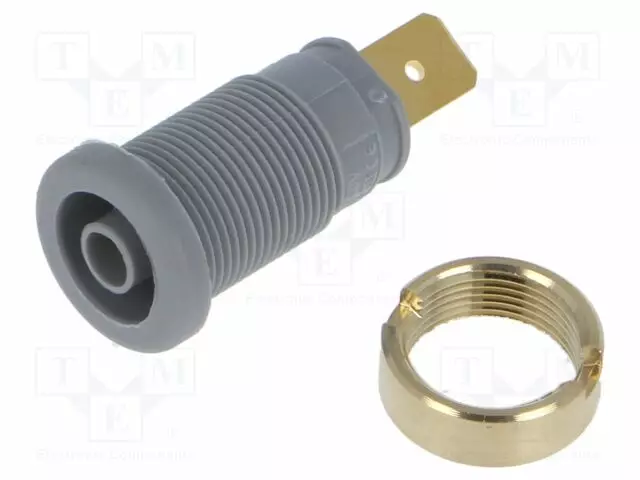 LABORATORY CONNECTOR: 4MM BANANA - SOCKET - 1KV - 32A - GREY - 33MM - Banaanijatkoliittimet - SEB2620F6.3GR - 1