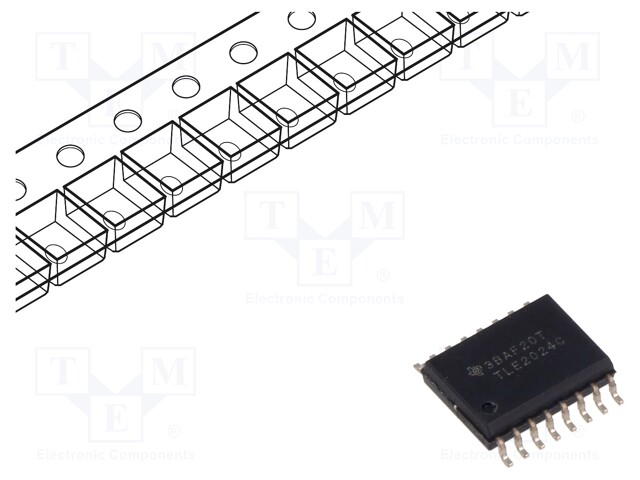 OPERAATIOVAHVISTIN - 2,8MHZ - CH: 4 - ±2÷20VDC,4÷40VDC - SO16 - Operaatiovahvistimet - SMD - TLE2024CDWR - 1