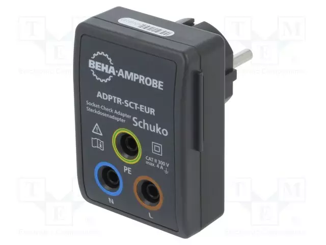 ADAPTERI - 4MM - SCHUKO PISTOKE - Mittareiden lisävarusteet ja tarvikkeet - ADPTR-SCT-EUR - 1