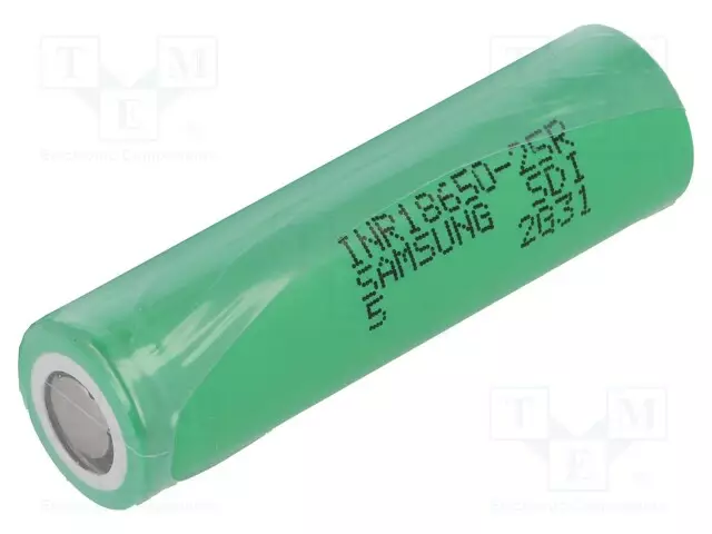 AKKU: LI-ION - 18650,MR18650 - 3,6V - 2,5AH - Ø18,3X65MM - 20A - KALVO - Akut - ACCU-INR18650-25R - 1