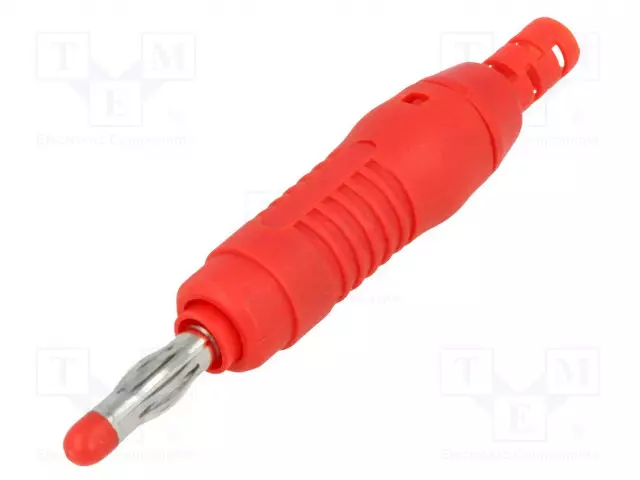 LABORATORIOBANAANILIITIN 4MM - PISTOKE - 32A - 30VAC - 60VDC - 68,3MM - Banaaniliittimet 4mm - BSP-204-R - 1