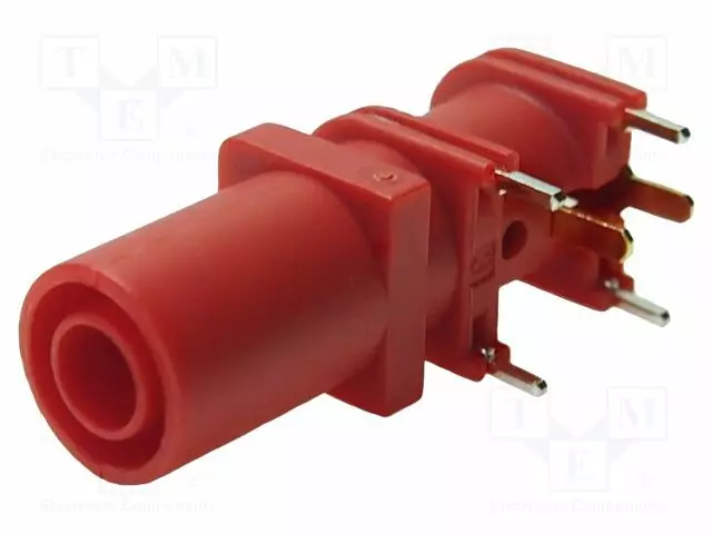 LABORATORY CONNECTOR: 4MM BANANA - SOCKET - 1KVDC - 10A - 33MM - PUNAINEN - Banaanijatkoliittimet - FCR7370R - 1