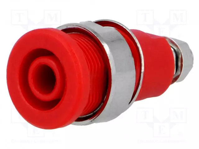 LABORATORIOBANAANILIITIN 4MM - PISTORASIA - 32A - PUNAINEN - 23,5MM - Banaanijatkoliittimet - BS-324-LS-R - 1