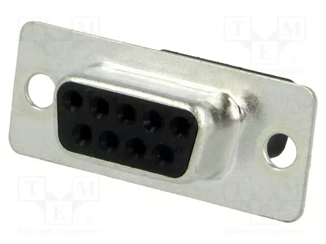 D-SUB LIITIN - PIN: 9 - PISTOKE - NAARAS - JOHTOON - SUORA - 5A - 250V - D liittimet - DE09-SR - 1