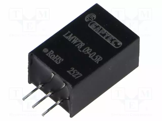 DC/DC MUUNNIN - TULOJÄNNITE 14÷90VDC - LÄHTÖJÄNNITE 9VDC - ILÄH: 500MA - THT - 300KHZ - DC/DC muuntimet - LMW78-09-0.5R - 1