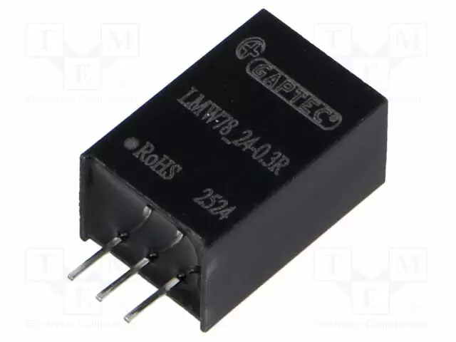 DC/DC MUUNNIN - TULOJÄNNITE 36÷90VDC - LÄHTÖJÄNNITE 24VDC - ILÄH: 300MA - THT - 300KHZ - DC/DC muuntimet - LMW78-24-0.3R - 1